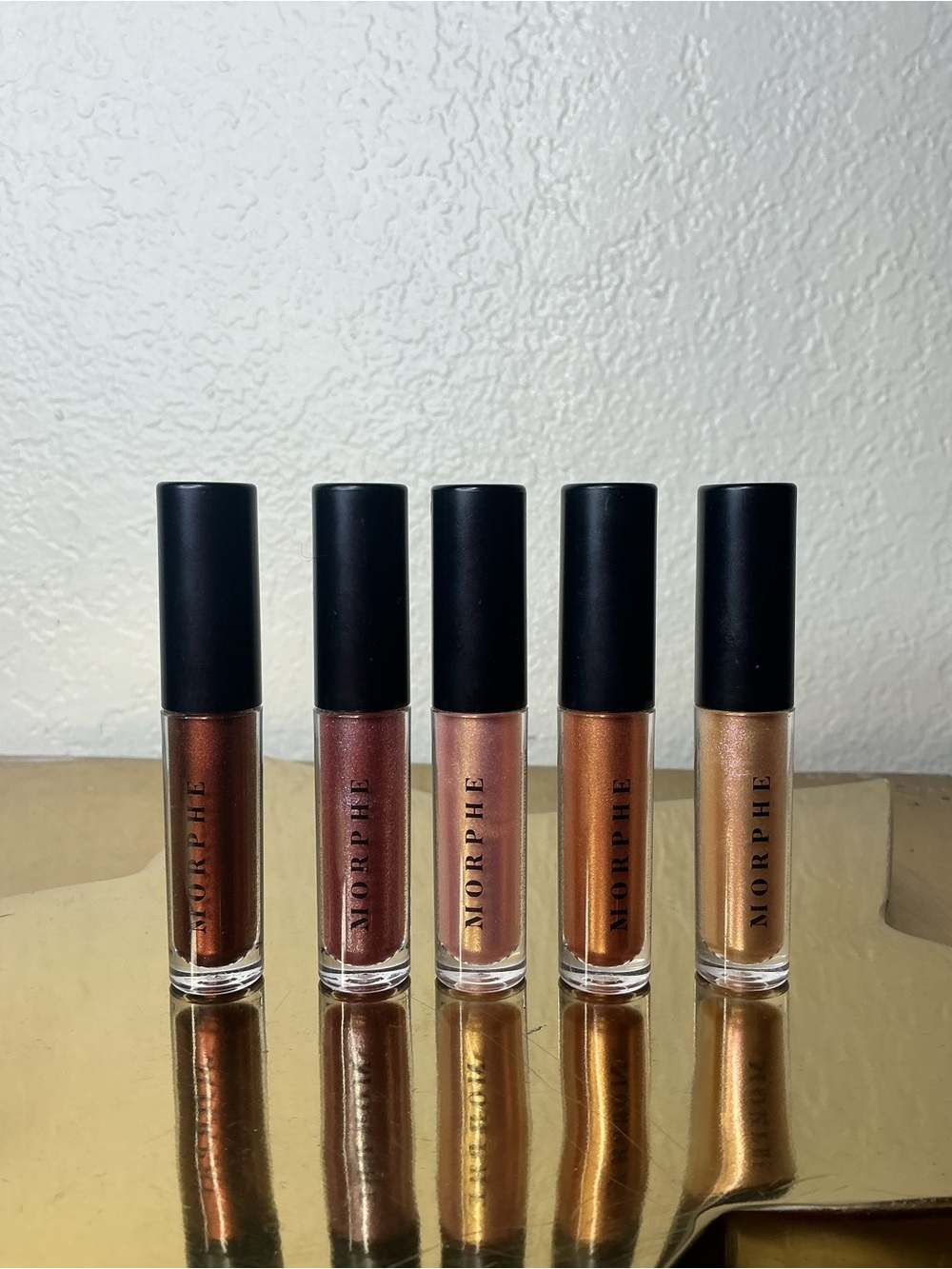 Morphe Metallic Liquid Eyeshadow Set - Copper, Rose Gold & Bronze Tones